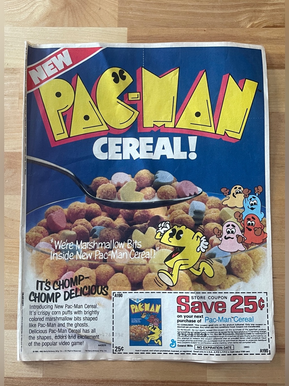 Vintage Pac Man Cereal Coupon 80s Nostalgia General Mills